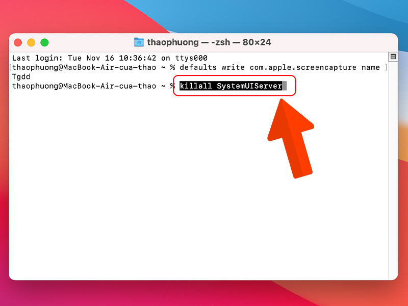 Nhập c&acirc;u lệnh tiếp tục